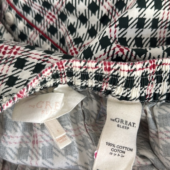 THE GREAT. SLEEP SET The Plaid Pajama Top and Pajama Bottoms Pants Winter Pine 1 - Picture 15 of 16